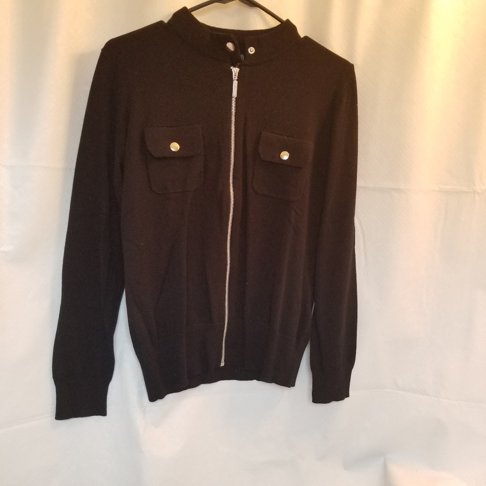 Metrostyle Black Zippered Sweater